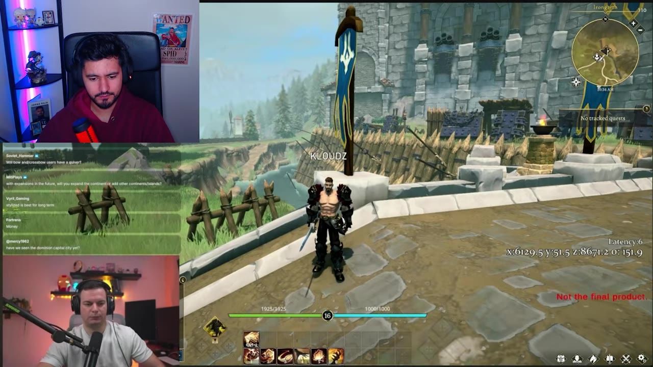 Gameplay scene showing a stylized character in an environment with detailed elements and a UI.