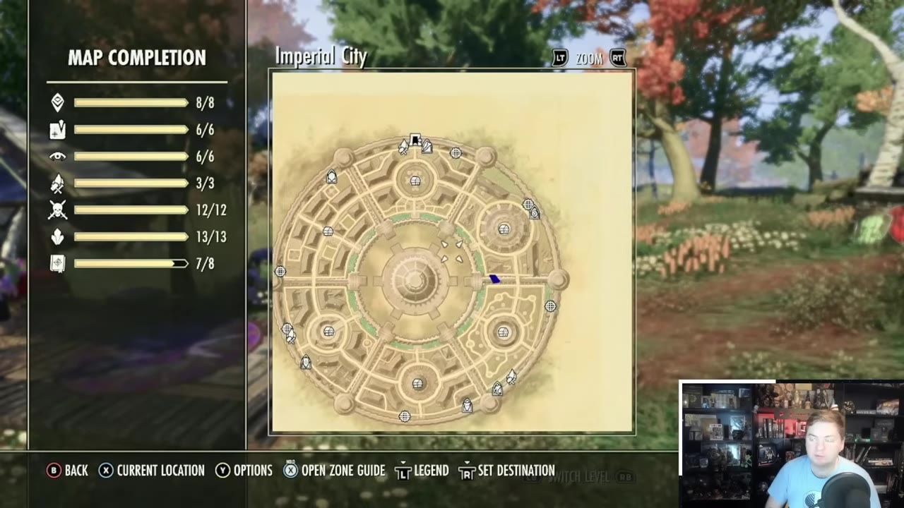 Imperial City district map displayed with icons marked at locations.