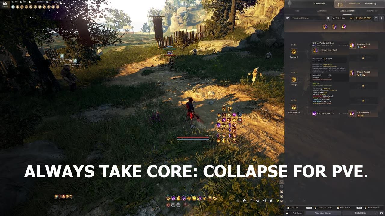 Game interface showing a skill tree with various abilities highlighted.