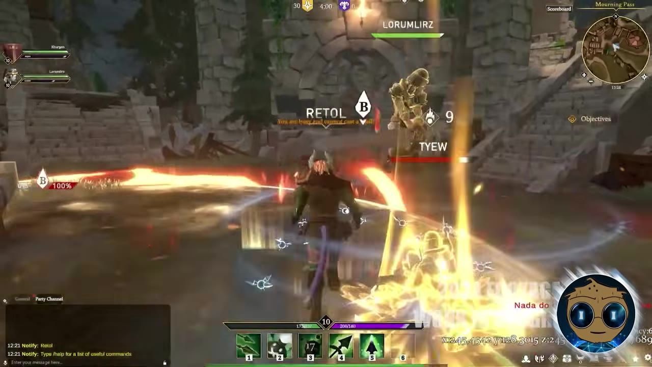 A battle scene in a PvP arena with characters and combat effects visible.