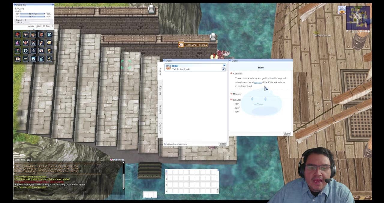 An open quest menu in a game showing active missions.