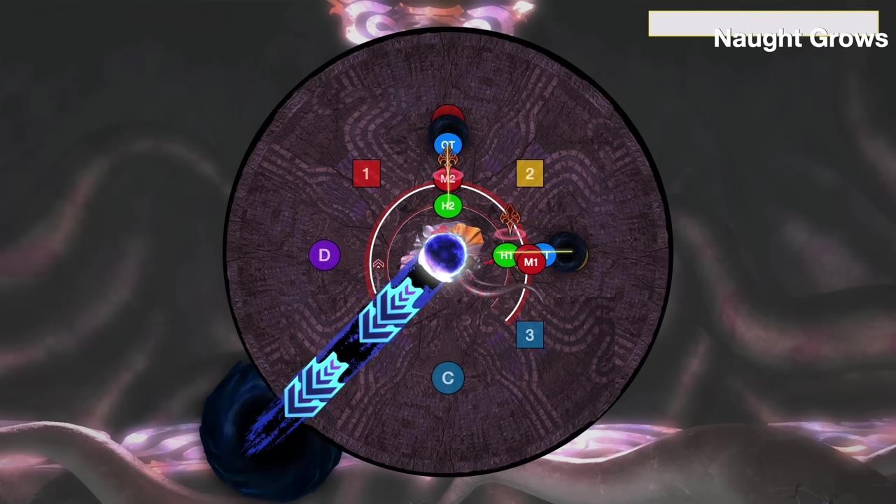 Top-down view of a game arena with labels indicating positions for a strategy setup.