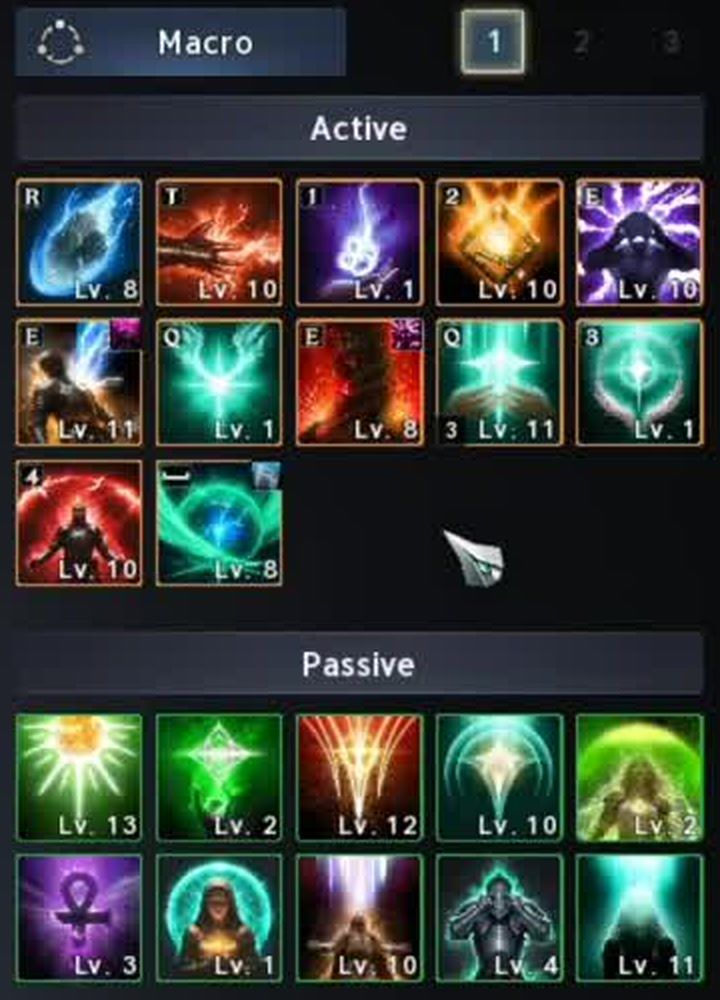the Cleric skill window at level 45, with the level of every active and passive skill